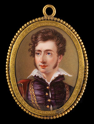 Henry Bone RA, Portrait enamel of Comte Victor Louis Alfred de Vaudreuil (1798-1834), after George Hayter (1792-1871), 1830
