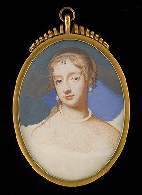 Susan Penelope Rosse, Portrait miniature of Frances Teresa Stewart (1647-1702), Duchess of Richmond and Lennox, 'La Belle Stuart', after Samuel Cooper (1607/08-72), late 17th century