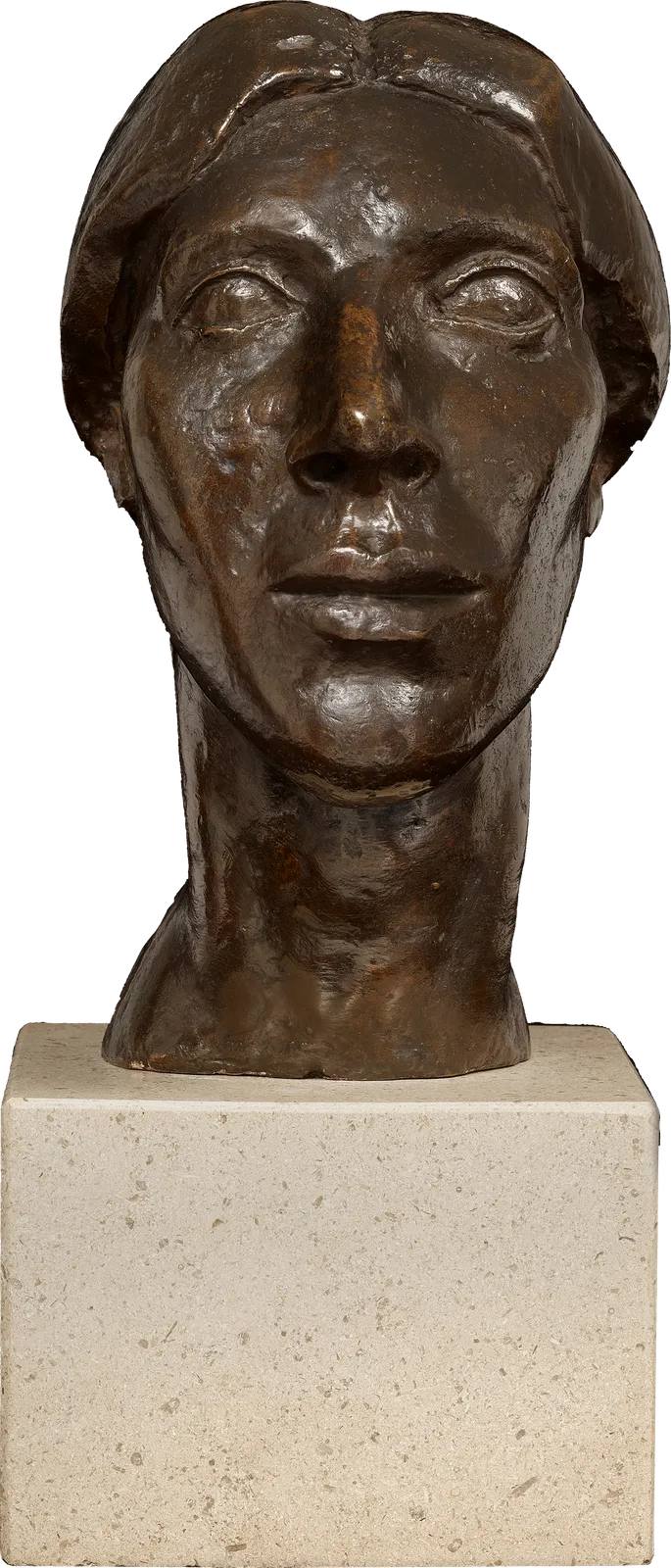 Frank Dobson Portrait head of Mary Jewels in Bronze in 1920 currently for sale at Philip mould & company