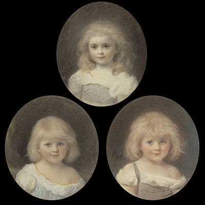 Edward Tayler, Three portraits of children of the Danish Royal Family, late 19th century