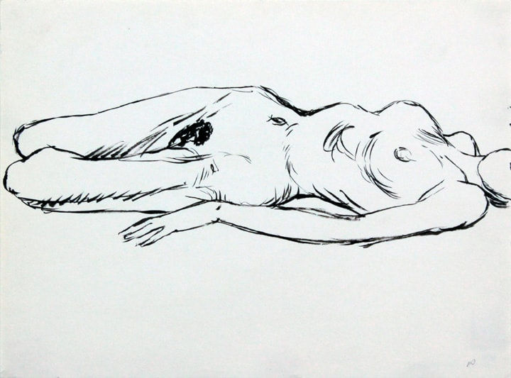 Philip Pearlstein, Reclined Female Model, ND