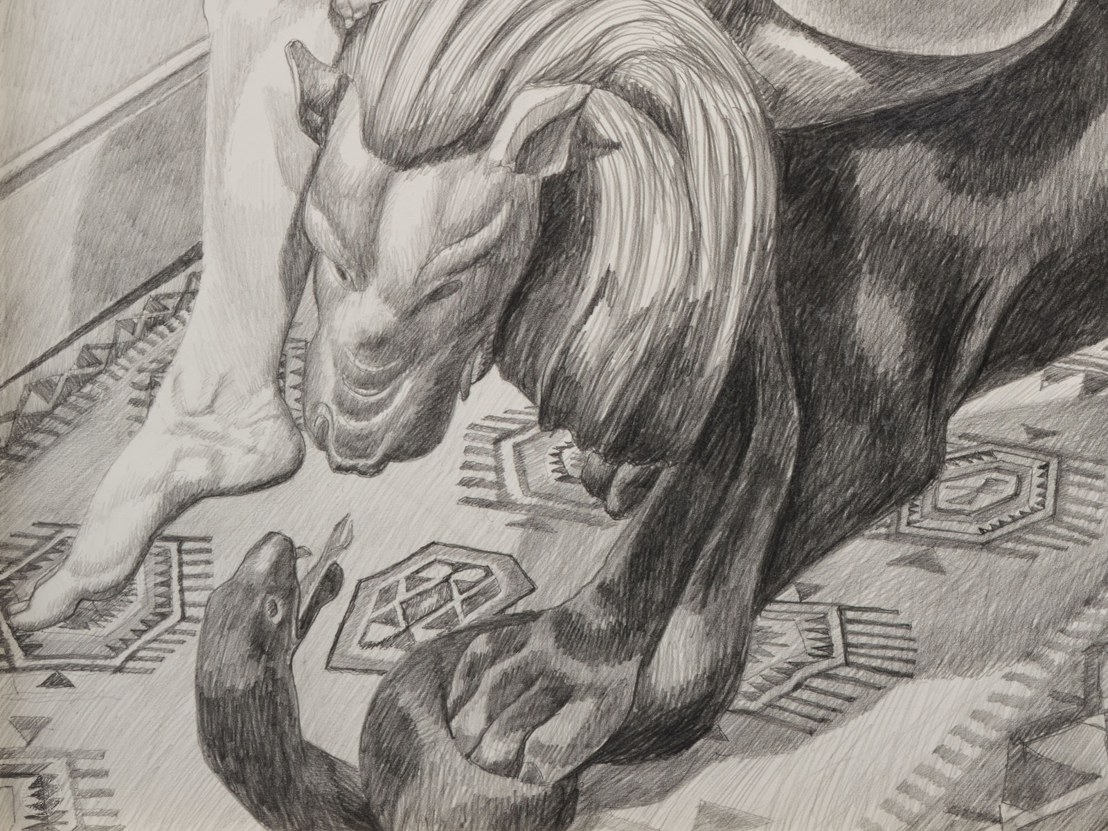 Philip Pearlstein, Female Reclining on Lion, 1992