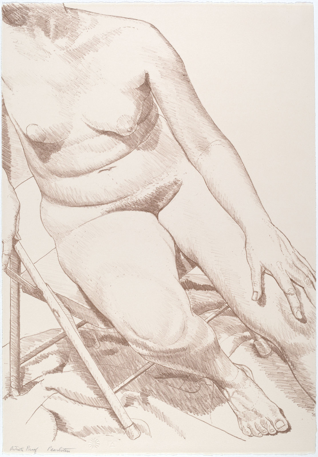 Philip Pearlstein, Nude on Folding Stool, 1969