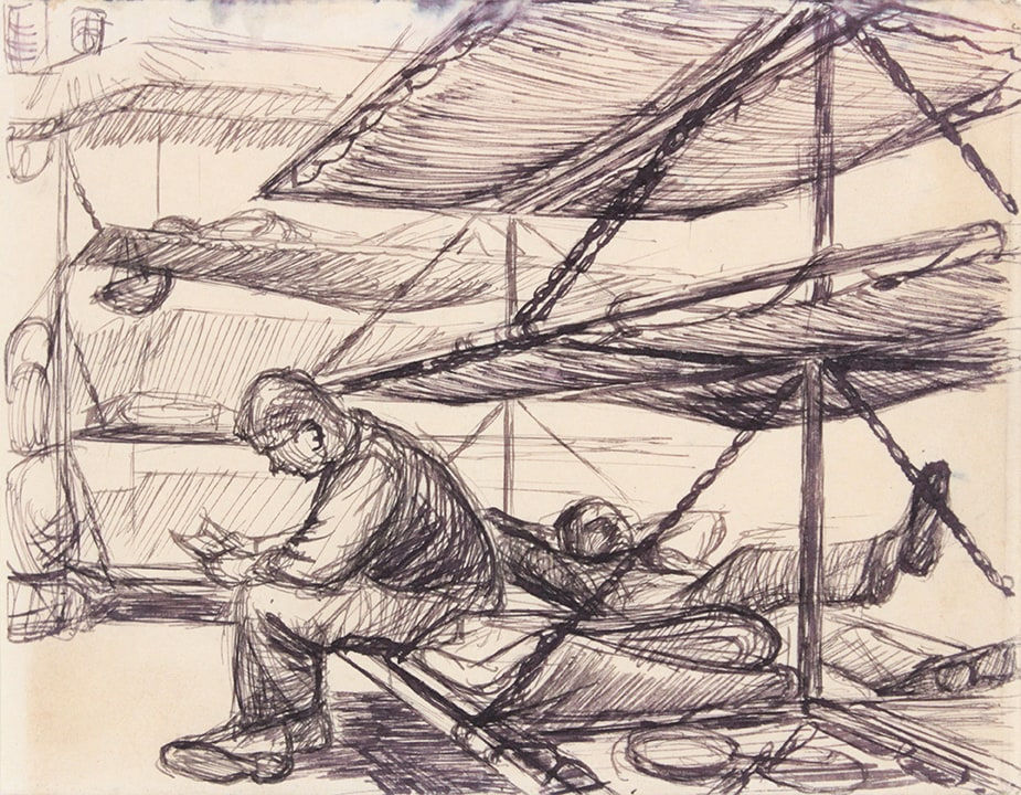 Philip Pearlstein, Convoy to Italy V, 1944