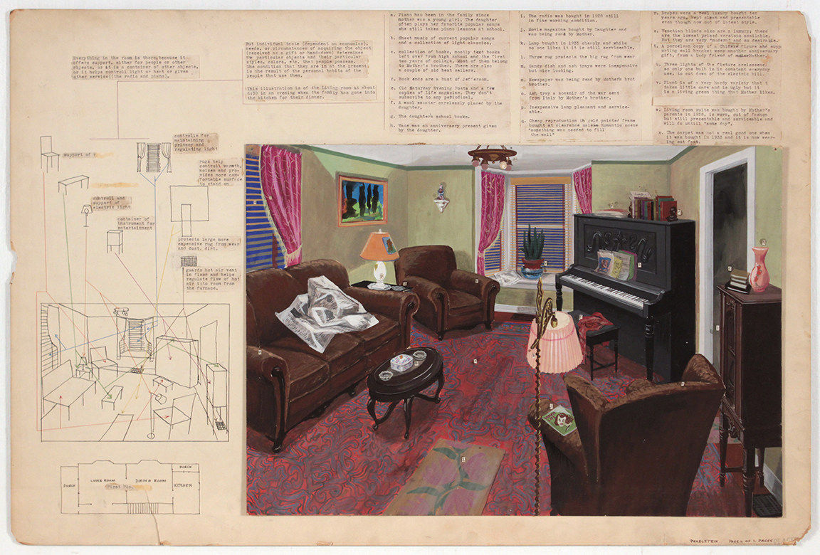 Philip Pearlstein, Human Characteristics as Revealed by Possessions 2 of 2 (Student Work), 1946-49