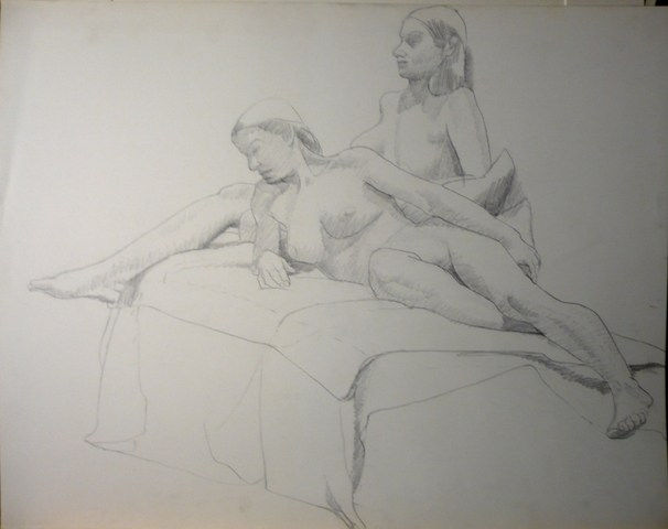 Philip Pearlstein, Two Models, One Reclining, ND