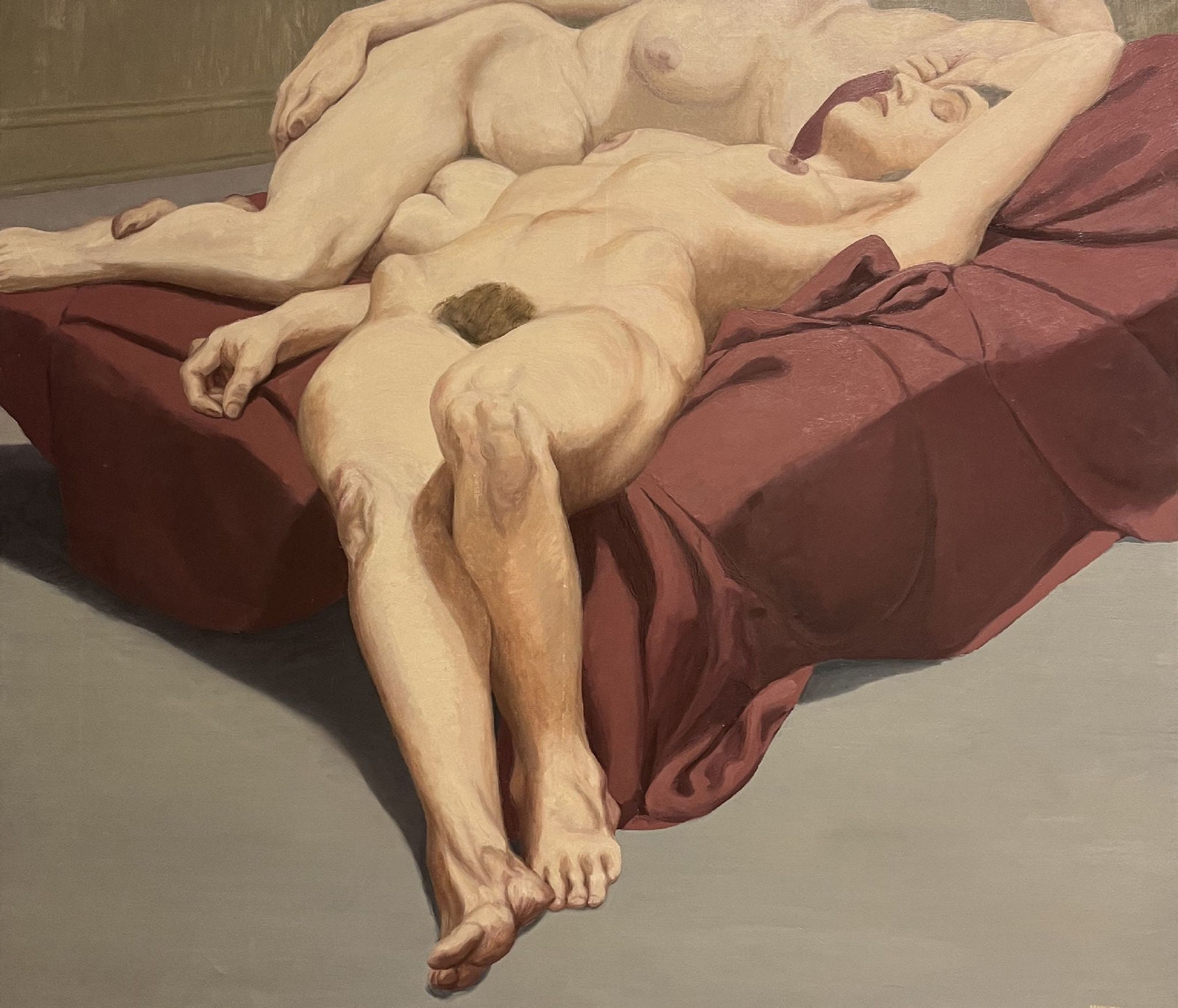 Philip Pearlstein, Two Nudes, Red Drape, 1963