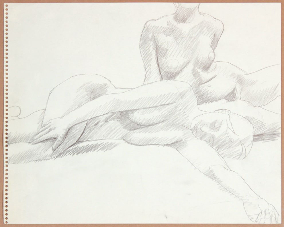 Philip Pearlstein, Two Female Models, One Reclined, 1964-65