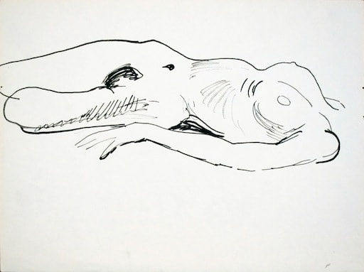 Philip Pearlstein, Reclined Female Nude, ND