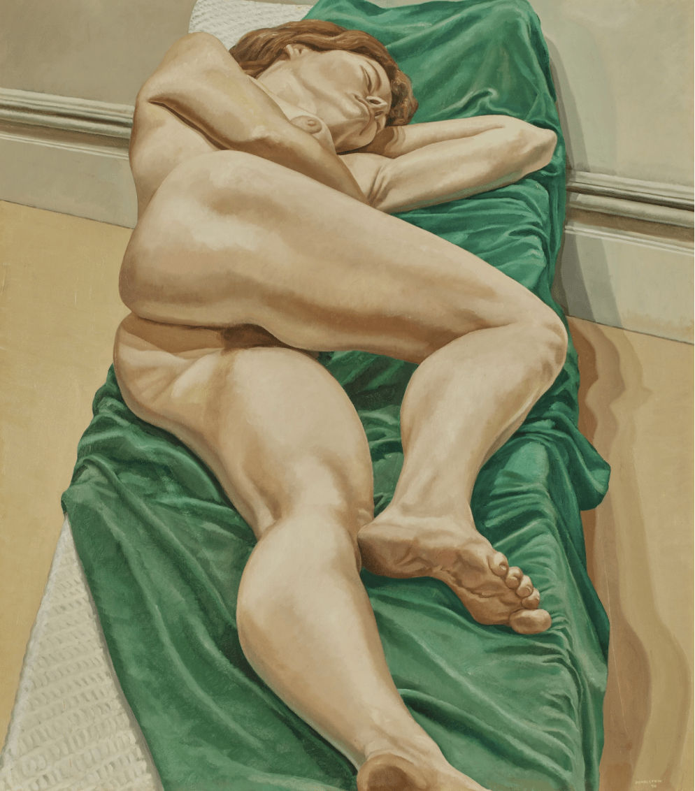 Philip Pearlstein, Nude on Green Drape, 1970