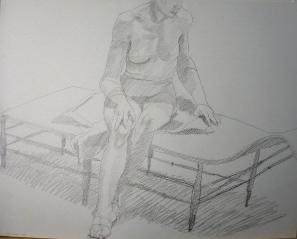 Philip Pearlstein, Female Seated on Daybed, 1968