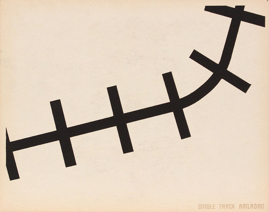 Philip Pearlstein, Single Track Railroad (Back), 1943-44