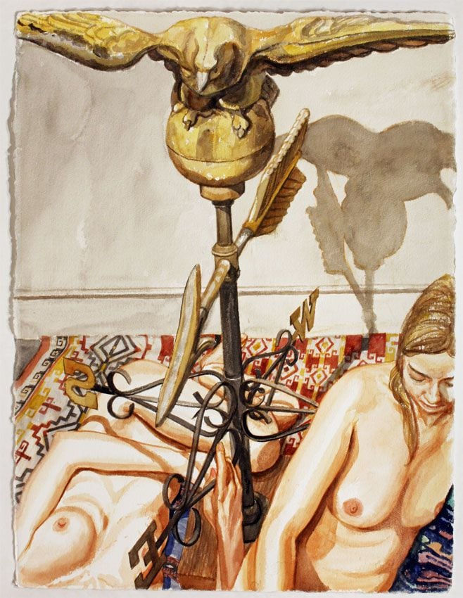 Philip Pearlstein, Two Models with Eagle Weathervane, 2007