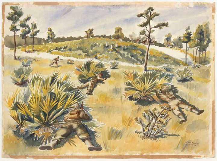 Philip Pearlstein, Skirmish Target Practice, Camp Blanding, Florida, 1943