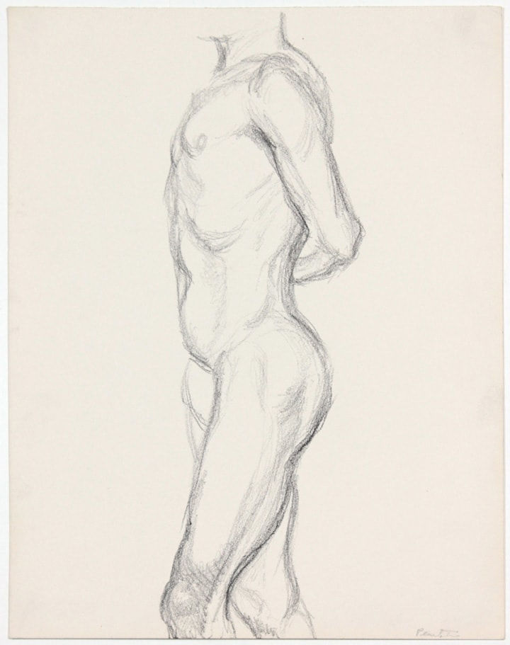Philip Pearlstein, Male Standing with Arm Behind Back, ND