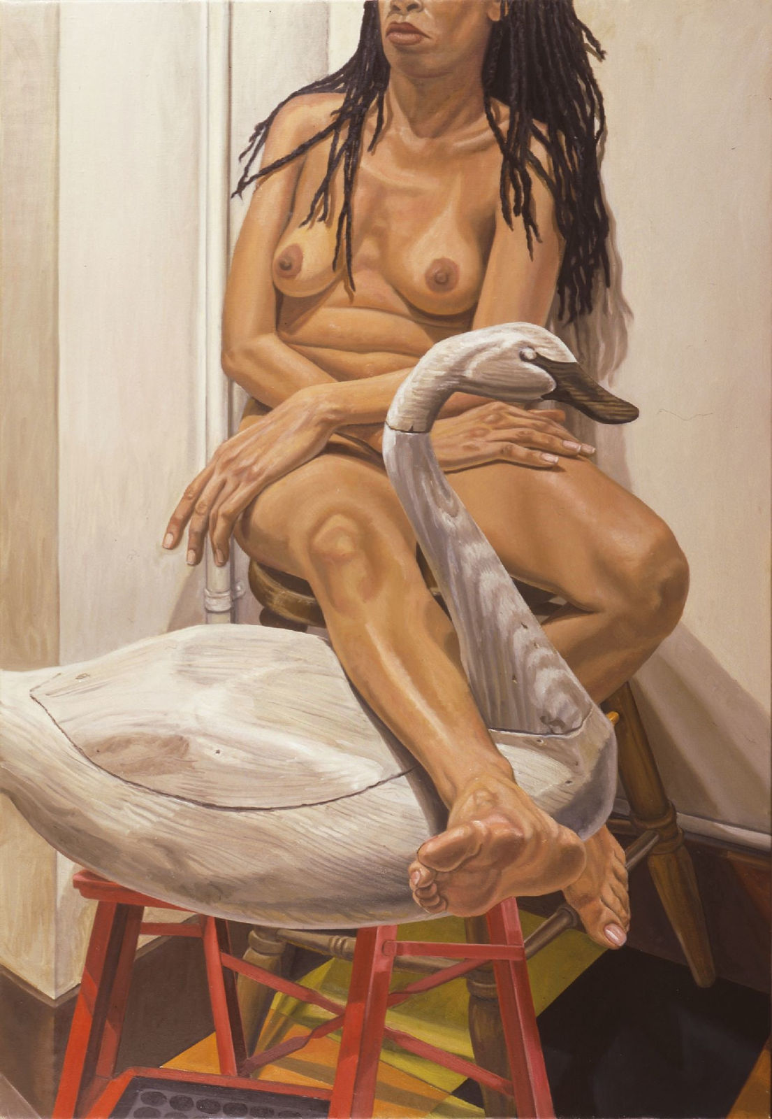 Philip Pearlstein, Model with Swan Decoy on Ladder, 2002