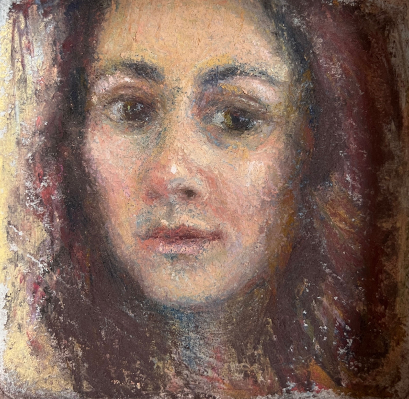 Elena Degenhardt, Self in a cheesebox (from life), 2023