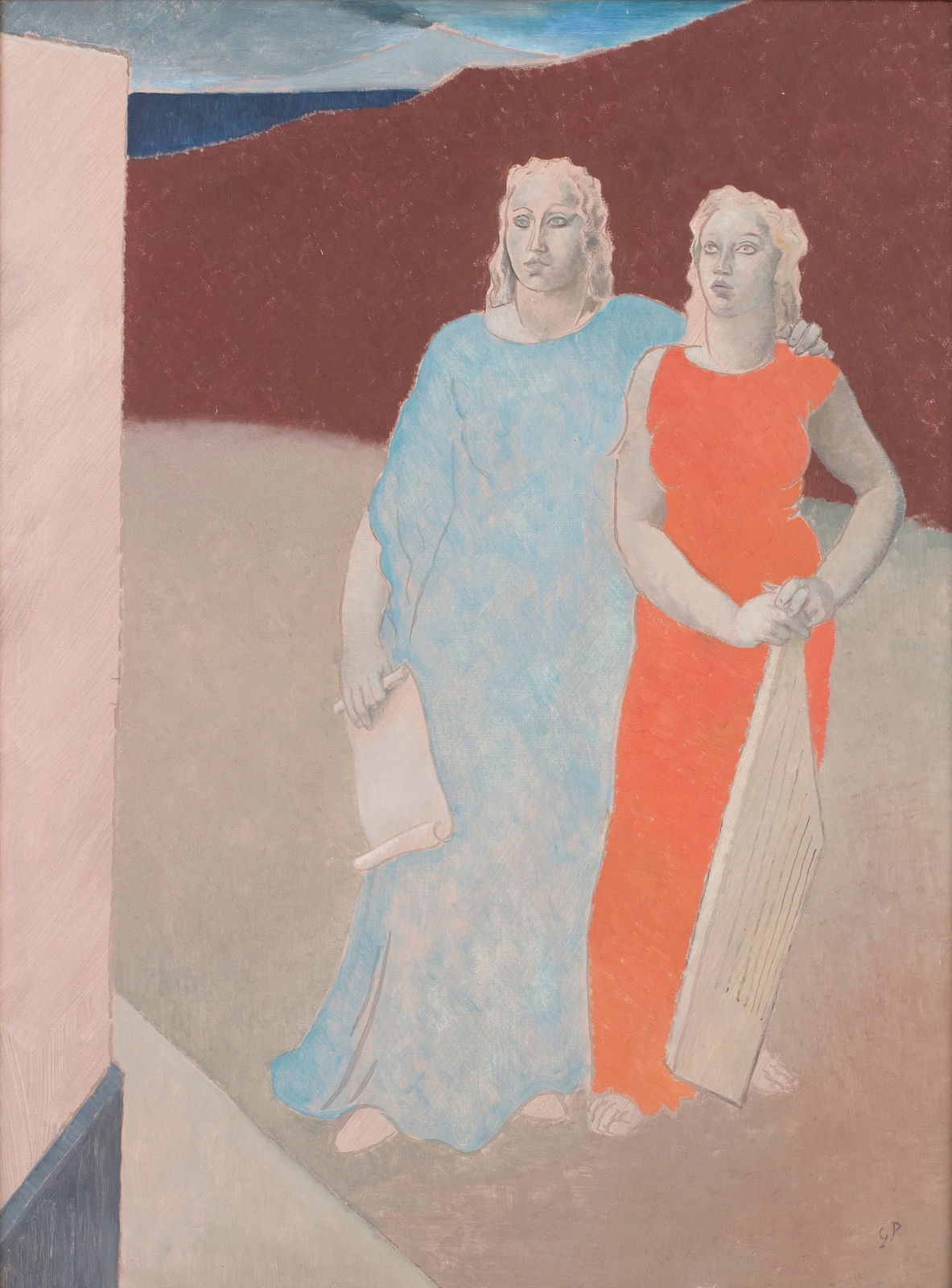 Glyn Philpot, Two Muses at the Tomb of a Poet, 1937