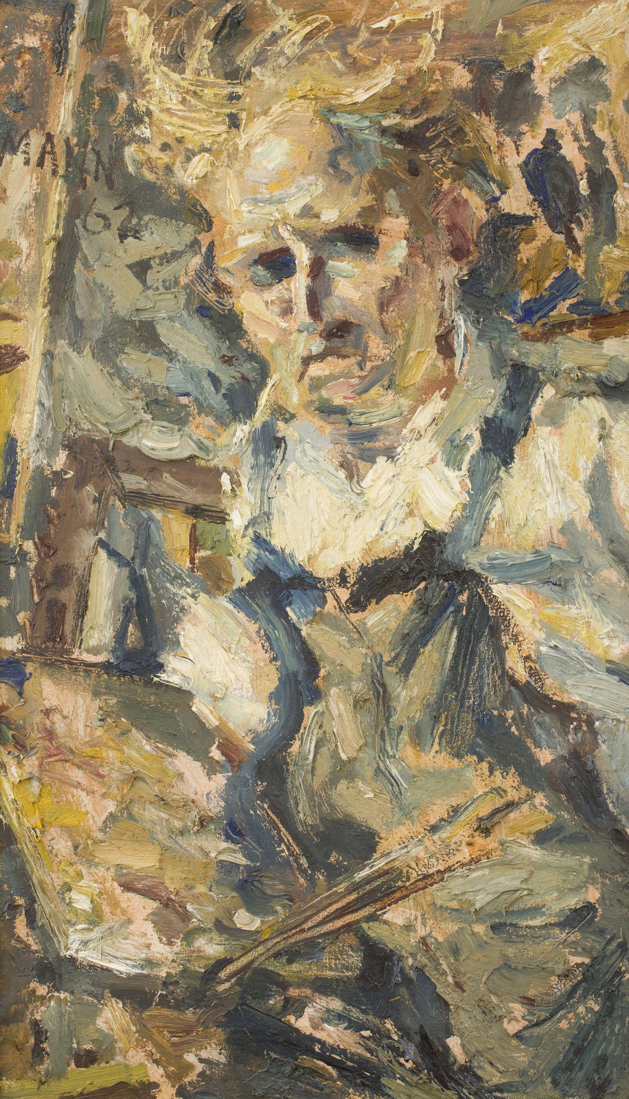 Cyril Mann, Self-Portrait with Palette and Brush, 1962