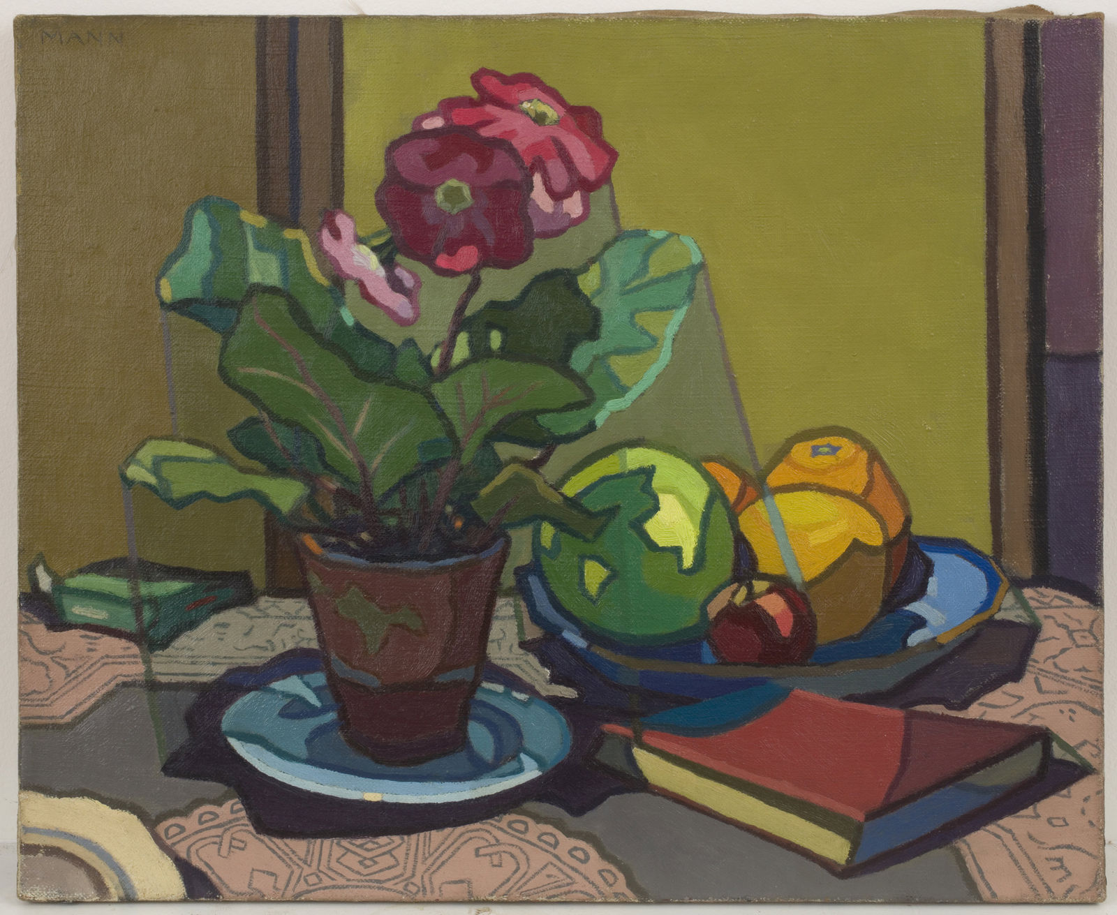 Cyril Mann, Still Life with Pot Plant and Oranges, 1951, c.