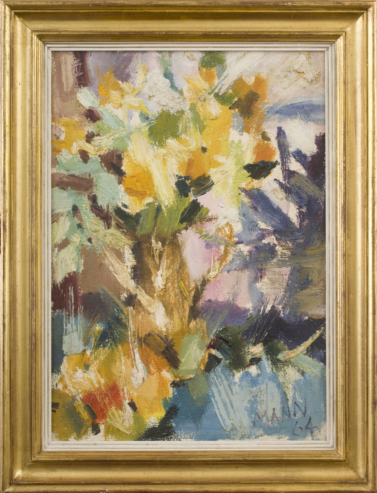 Cyril Mann, Daffodils in a Brass Jug, 1964