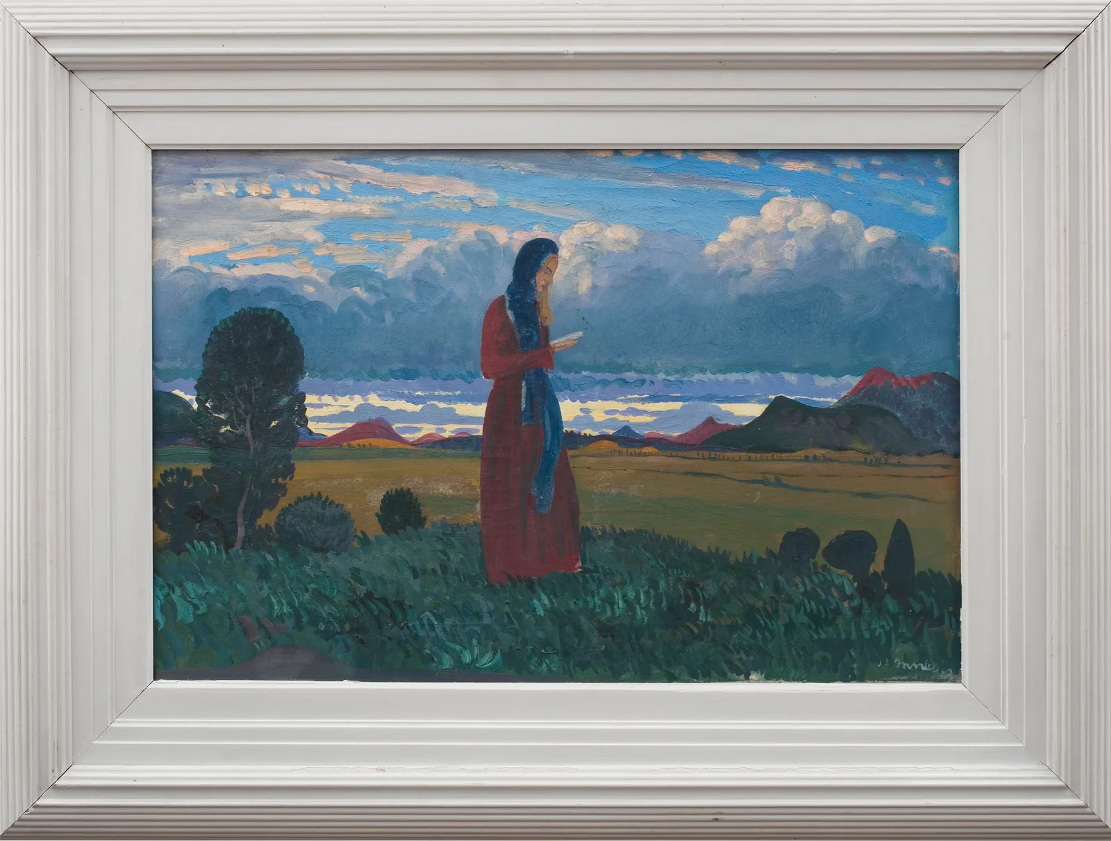 James Dickson Innes, Girl Reading in a Landscape, 1913