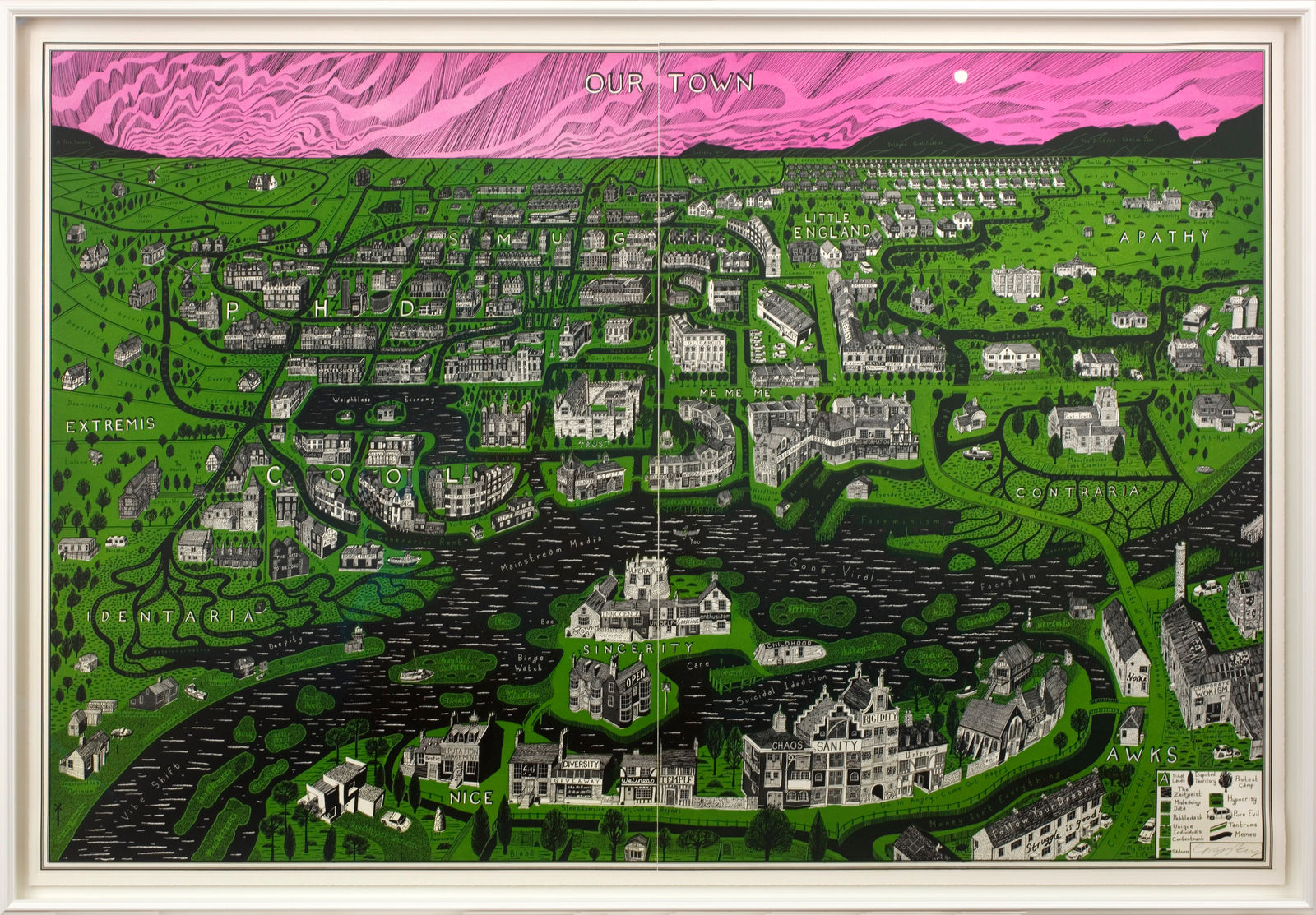Grayson Perry, Our Town (green/pink), 2023