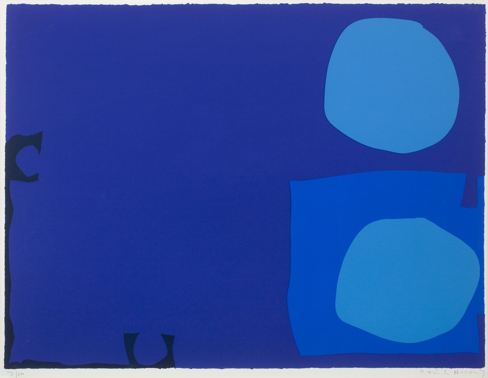 Patrick Heron, Four Blues, Two Discs: April 1970, 1970