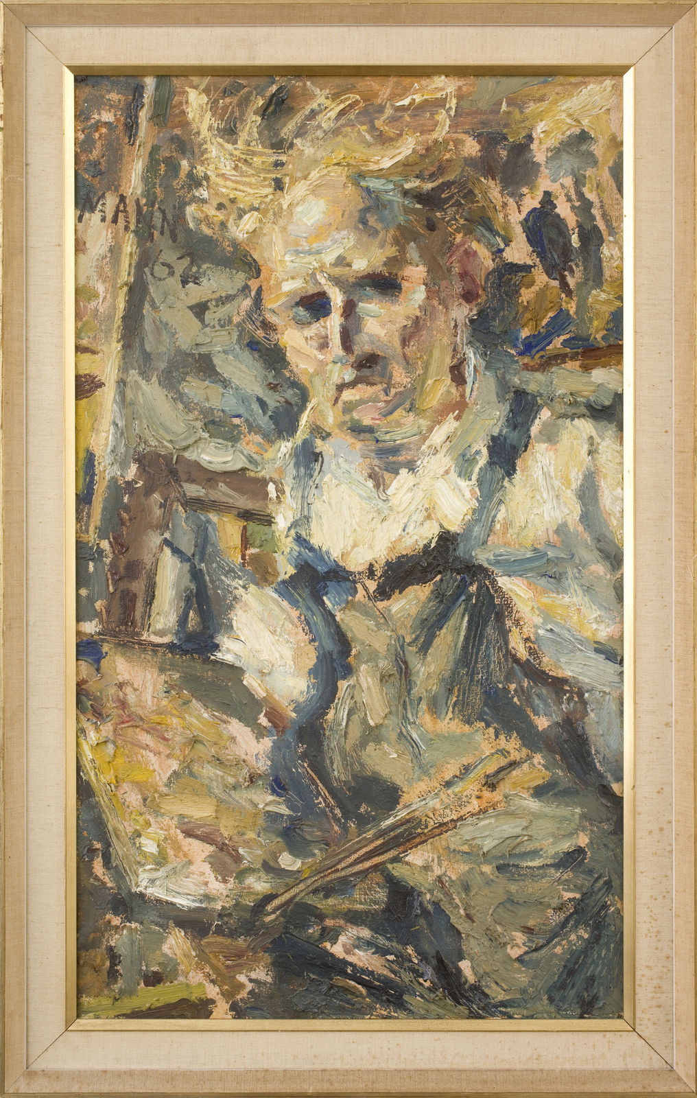 Cyril Mann, Self-Portrait with Palette and Brush, 1962