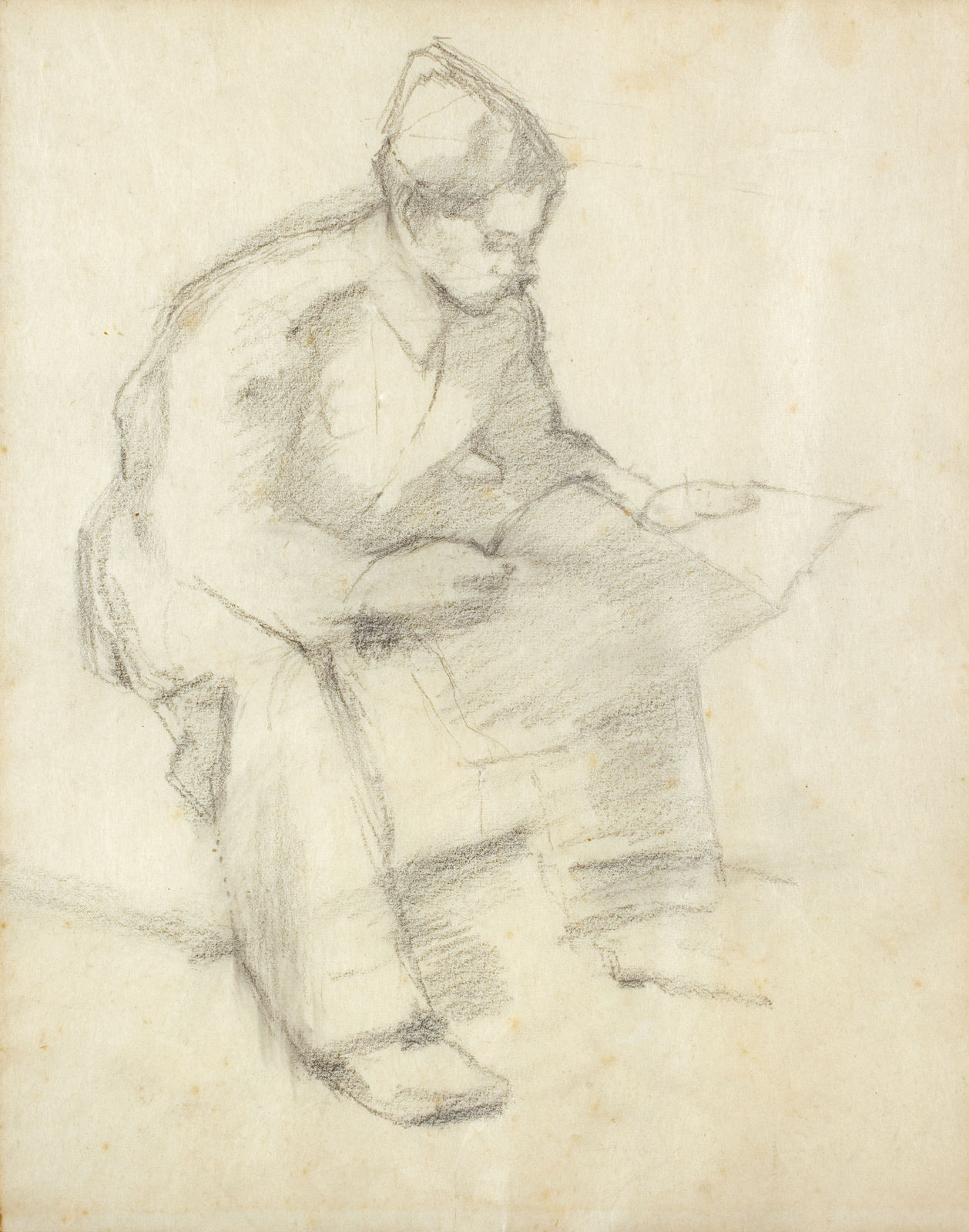 William Coldstream, Study of Soldier Reading , 1940
