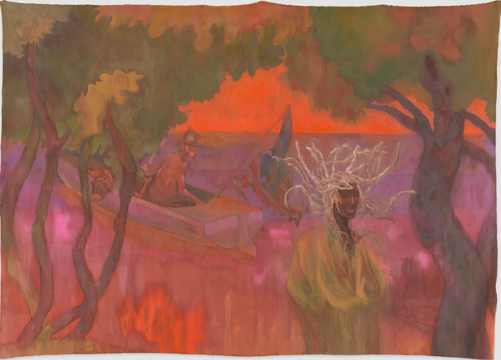 Sedrick Chisom, Medusa Wandered the Wetlands of the Capital Citadel Undisturbed by Two Confederate Drifters Preoccupied by Poisonous Vapors that Stirred in the Night Air, 2021