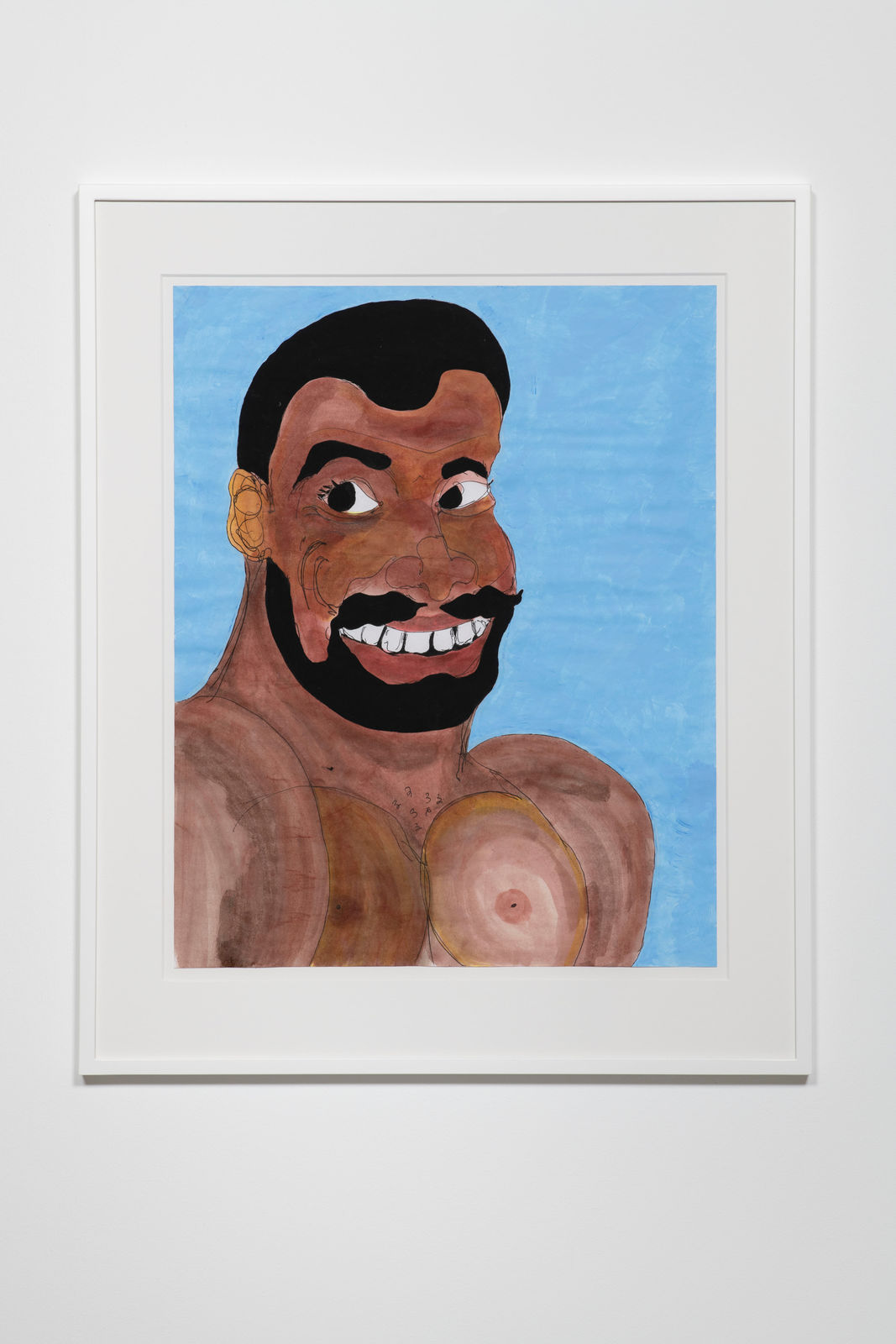 Tschabalala Self, Black Joy 1 - Man Smiling with Small Fro, Black Joy 2 - Chocolate Lady 1, 2019