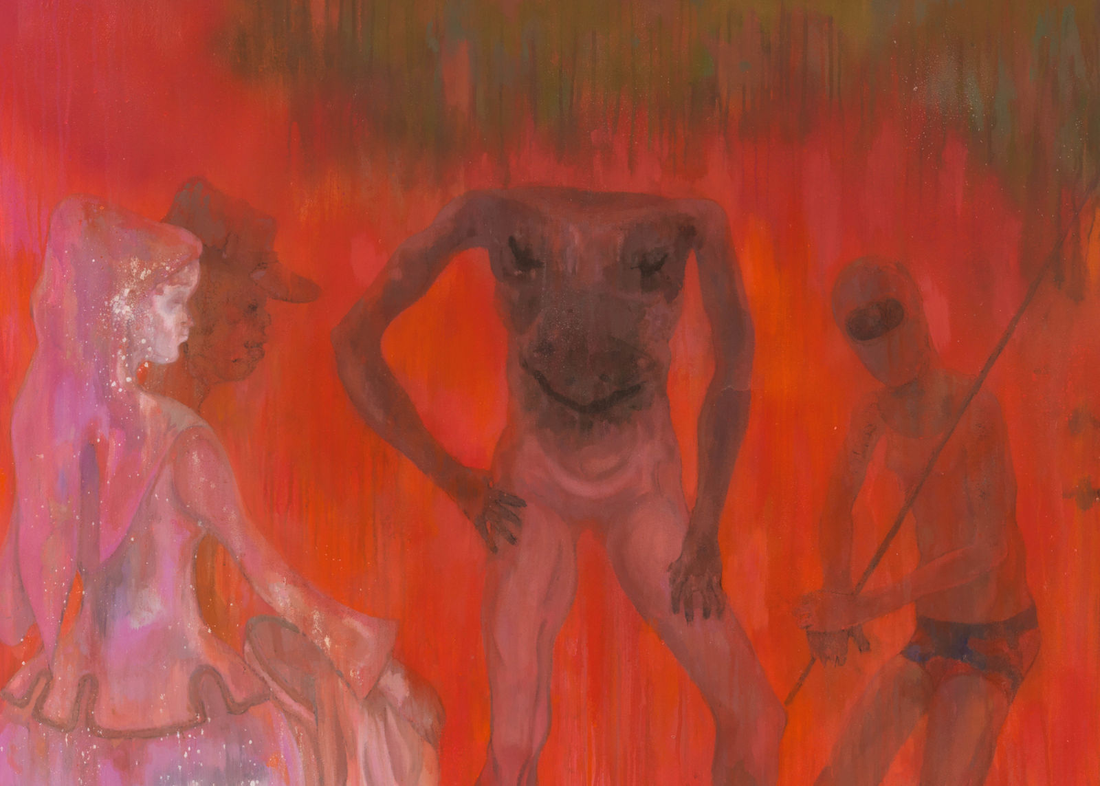 Sedrick Chisom, The Fugitives of The Southern Cross Gathered With the Monstrous Races Beneath a Juniper Tree along the Outer Realm of the Savage South, 2021