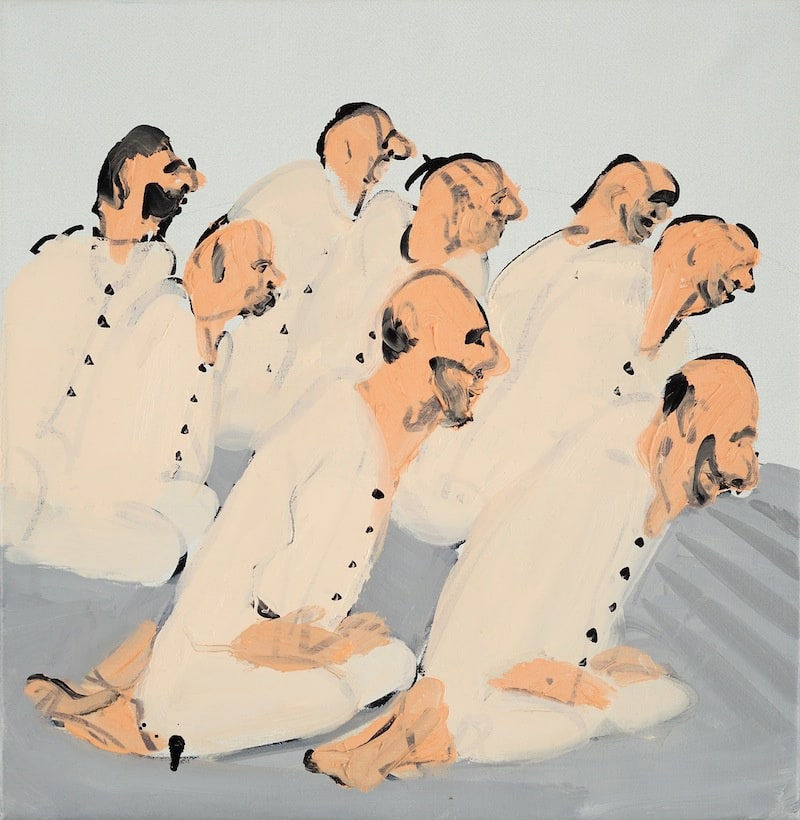 Tala Madani, Sitting in White, 2008