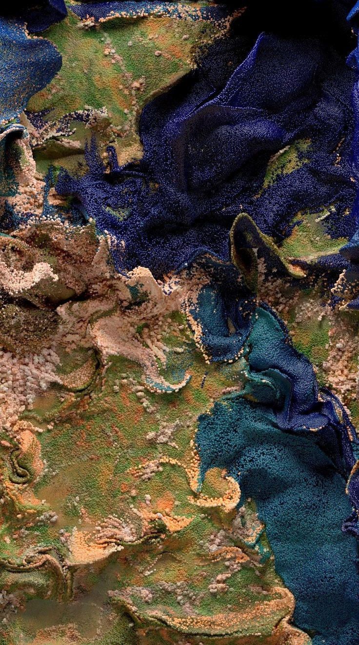 REFİK ANADOL, MACHINE HALLUCINATIONS: SATTELITE SIMULATIONS - A, 2022