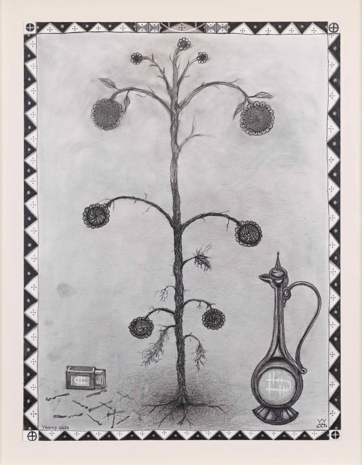 YUŞA YALÇINTAŞ, Yanmış Çiçek, 2021