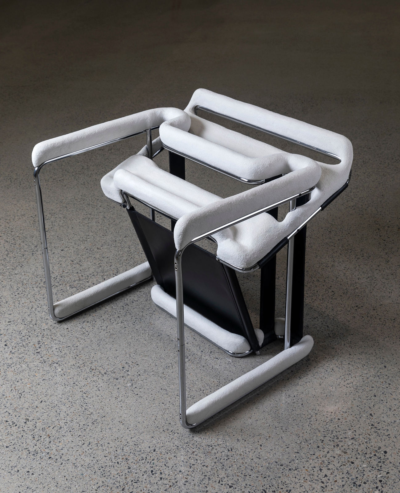 RYAN GANDER, Up ended Breuer chair after several inches of snowfall, 2016