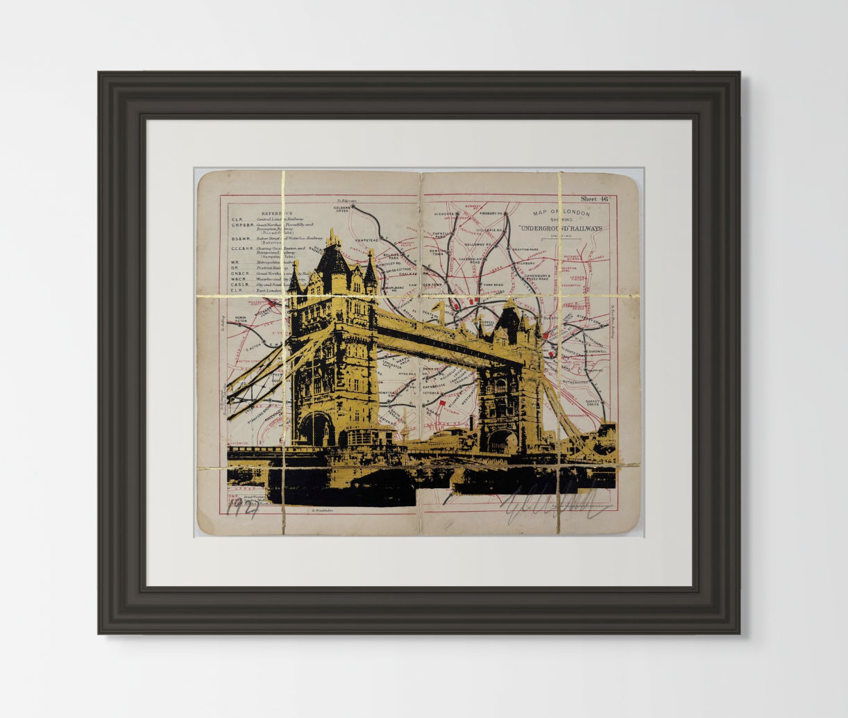 Angela Morris-Winmill, London Panoramic 1, Gold Ink