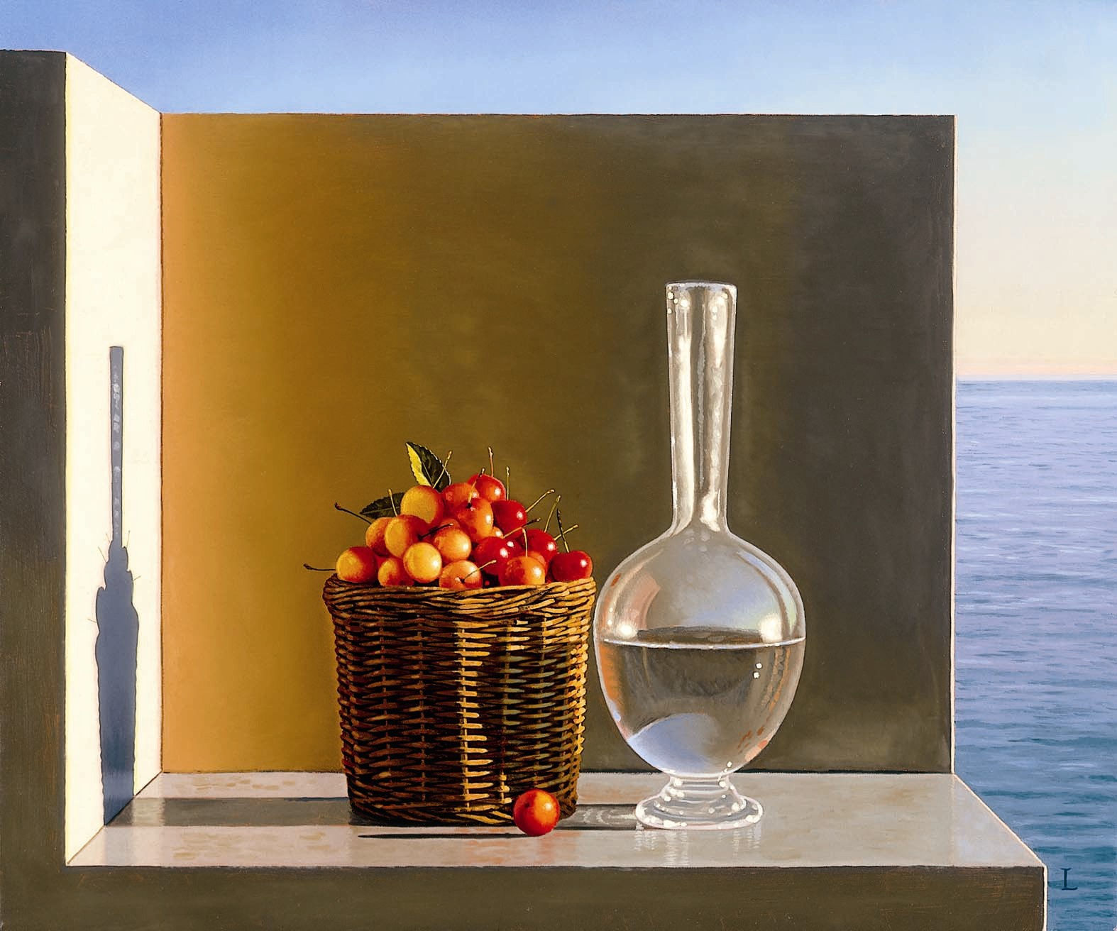 David ligare, Still Life with Cherries and Water, 2005