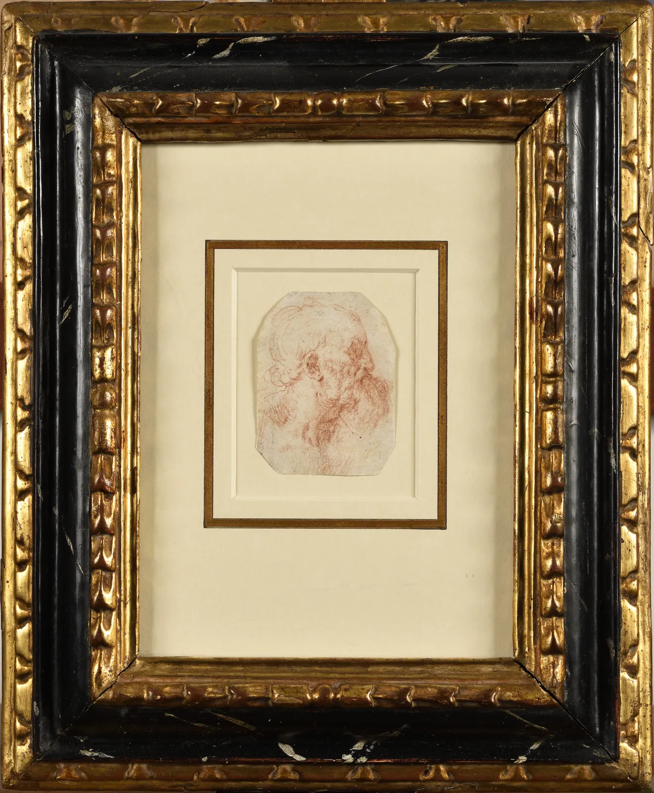 Milanese School, in the tradition of Leonardo da Vinci, 16th century, Study of a bearded man in profile to the right