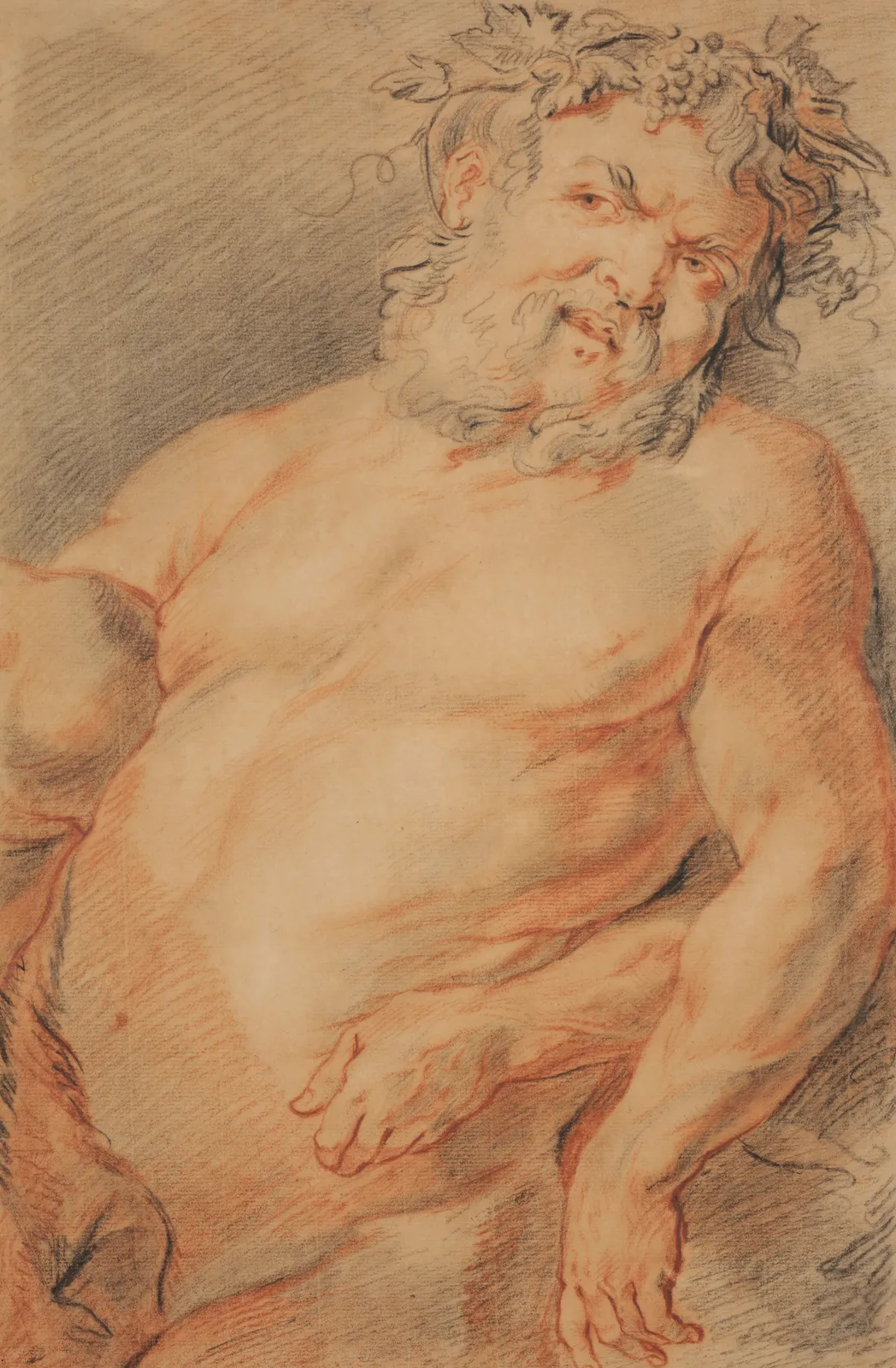 Jacob JORDAENS (Anvers, 1593 - 1678), Study for the figure of Silenus, c. 1620