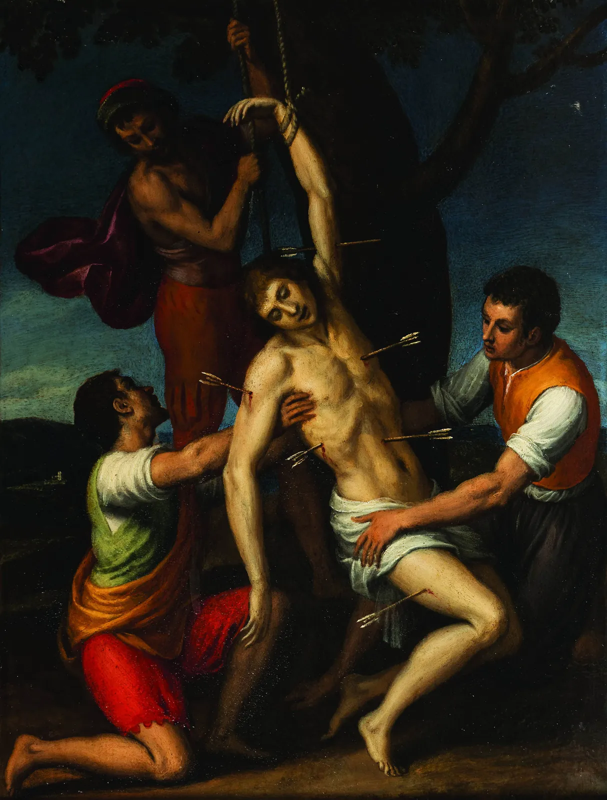 Domenico Cresti, called Il Passignano (Tavarnelle Val di Pesa 1559 - 1638 Florence), Male Figure on a Ladder