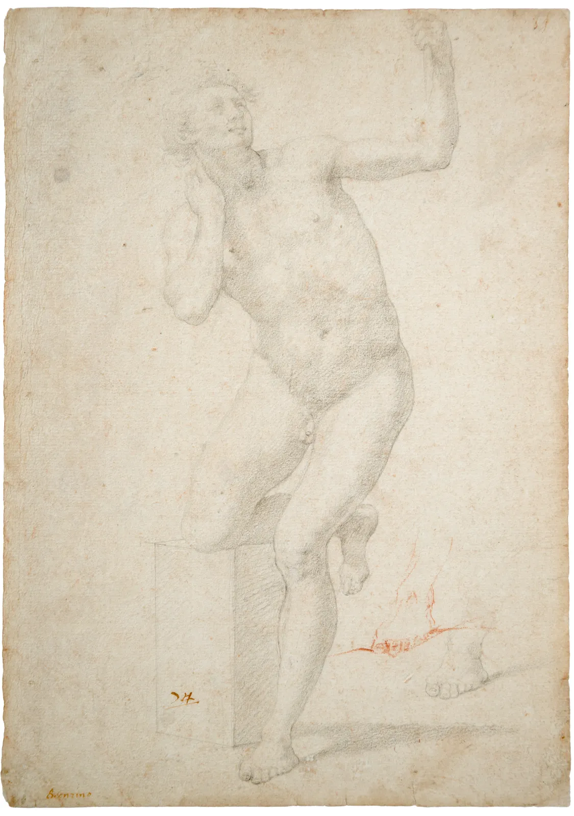Alessandro ALLORI (Florence, 1535 - 1607), Study for a nude male figure, c. 1570