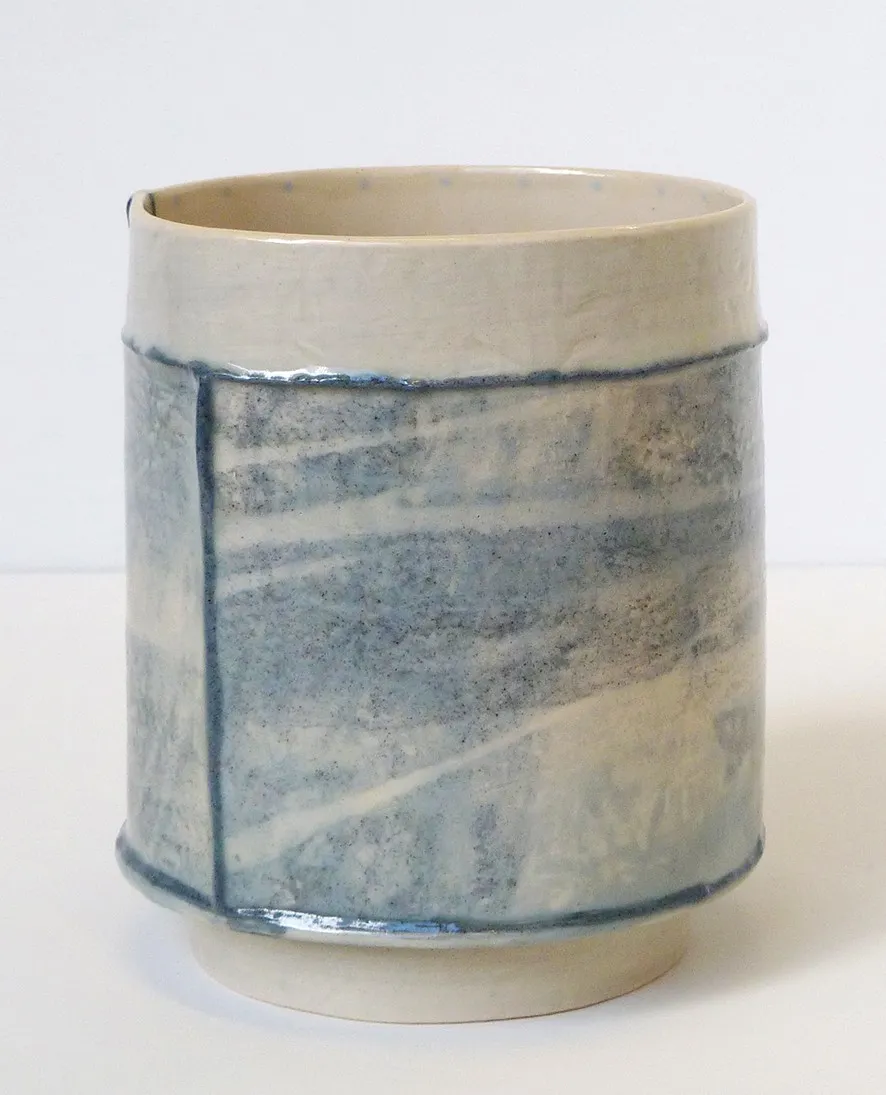 Emily-Kriste Wilcox, Small Vessel, Pale Blue Print with Navy Joins, 2017
