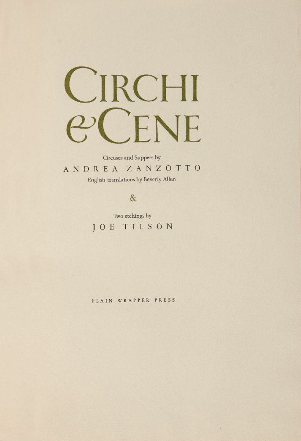 Joe Tilson RA, Circhi e Cene (Circuses and Suppers), 1979