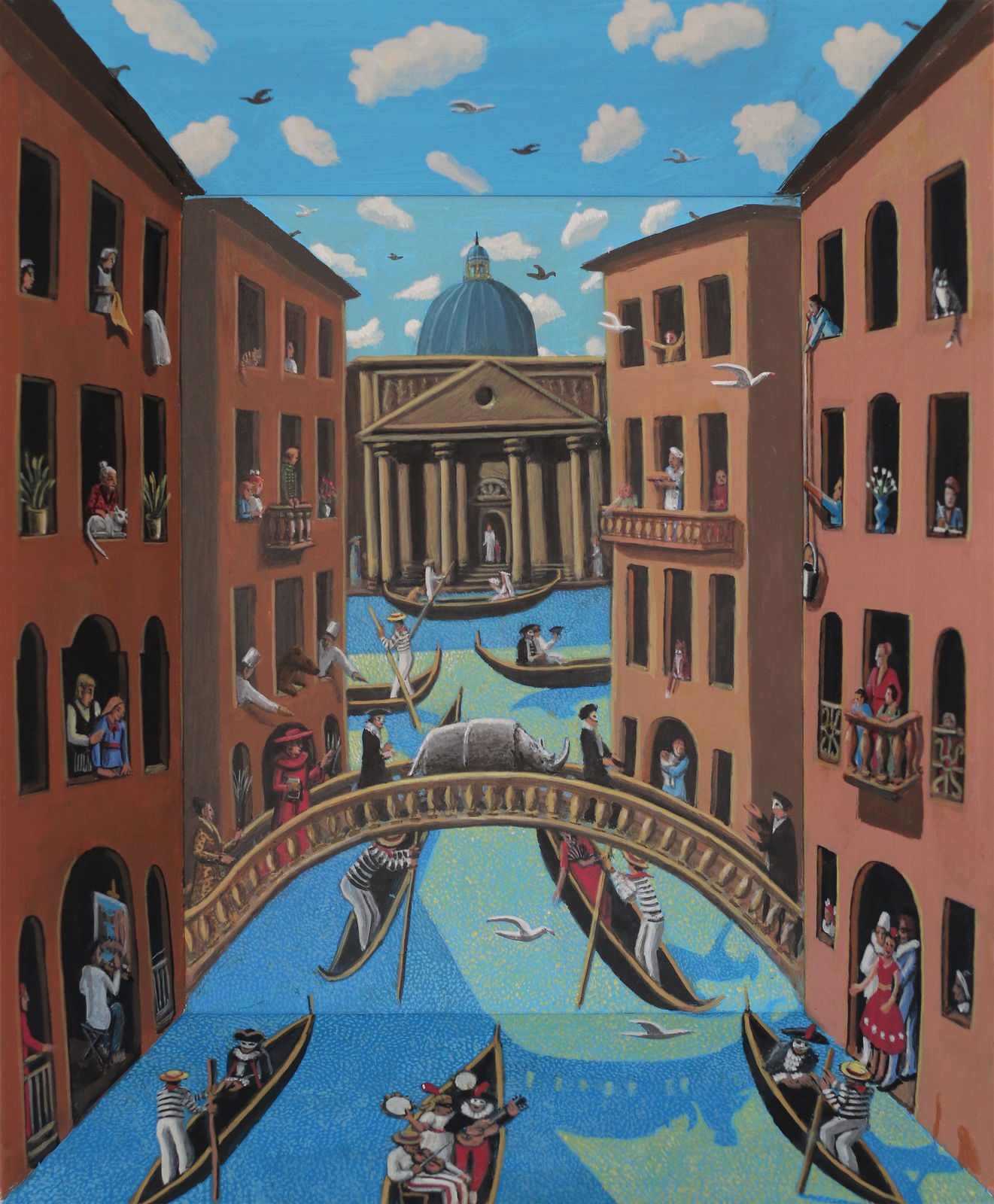 PJ Crook, Rhinoceros on the Bridge, 2024