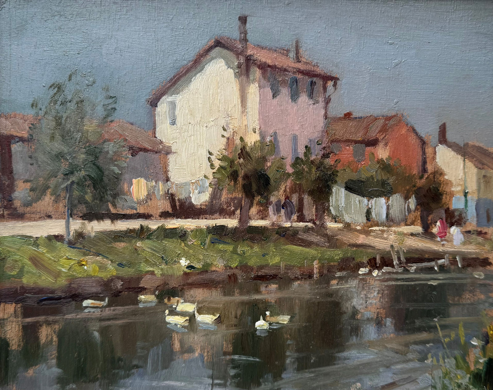 Edward Seago, Untitled (House by a river)