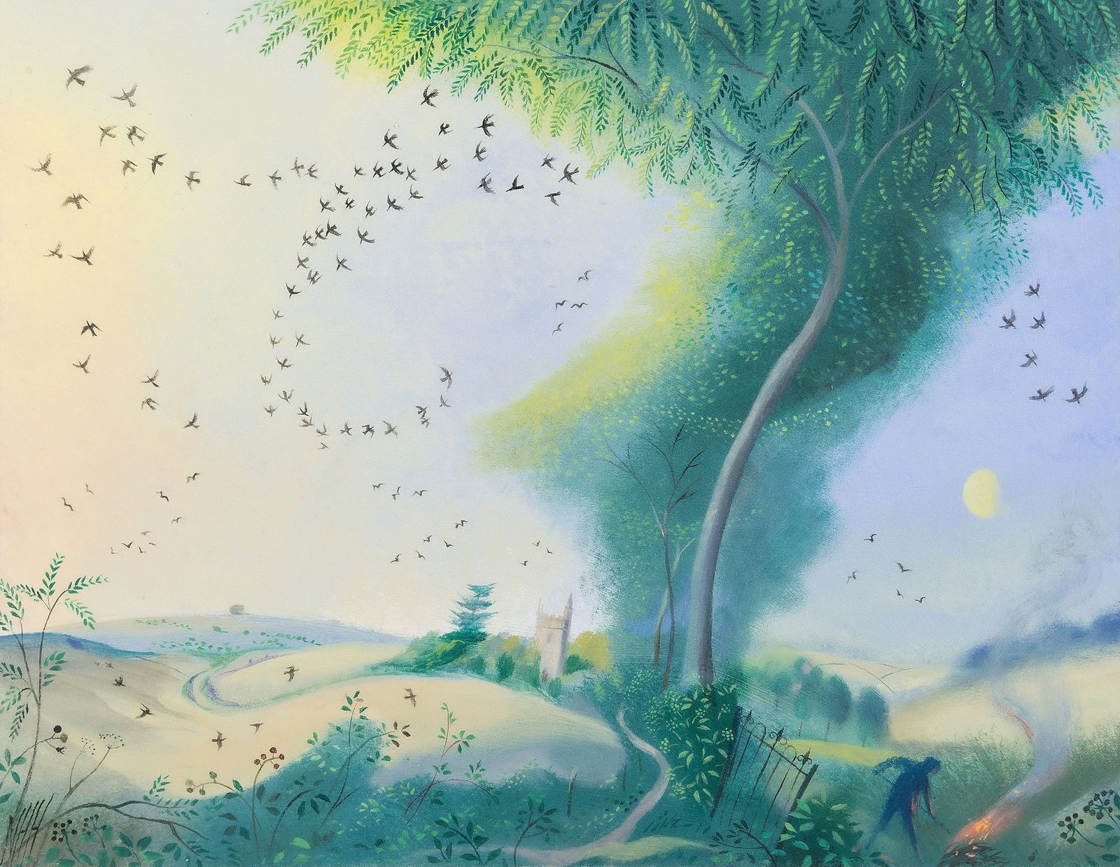 Nicholas Hely Hutchinson, 32. The Rooks Return from the Fields (small version), 2025