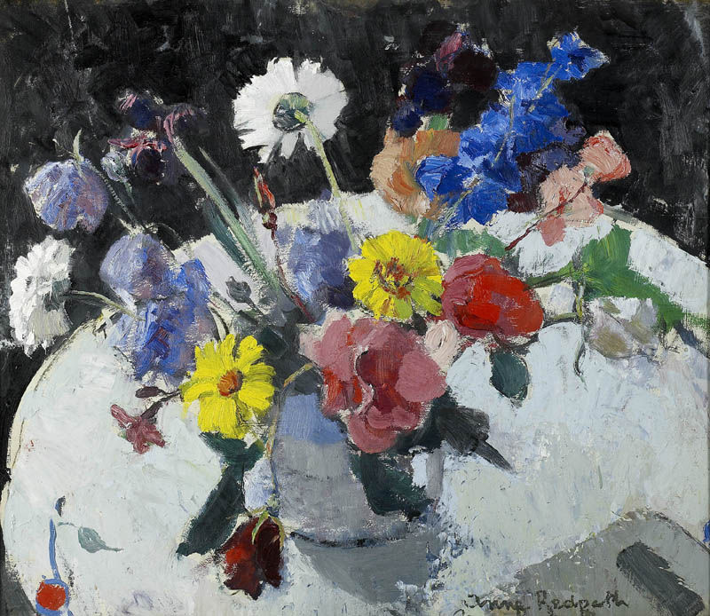 Anne Redpath, Flowers on a White Table