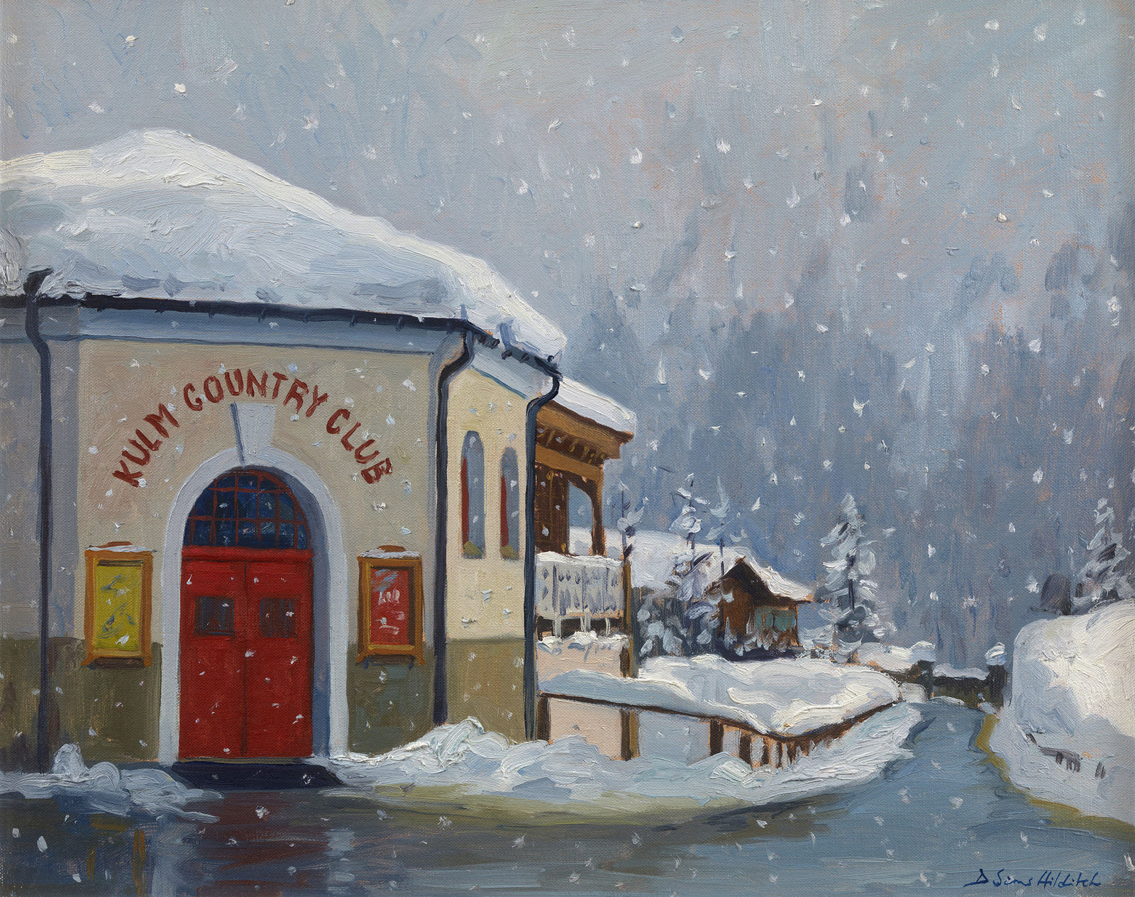 Daisy Sims Hilditch, Snow outside the Kulm Country Club